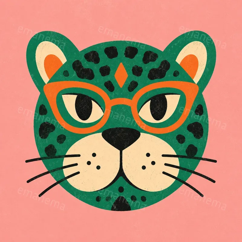 Funny Silkscreen Animal Character Art