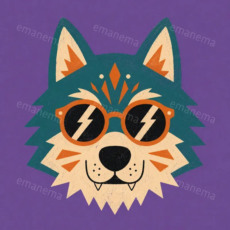 Funny Silkscreen Animal Character Art