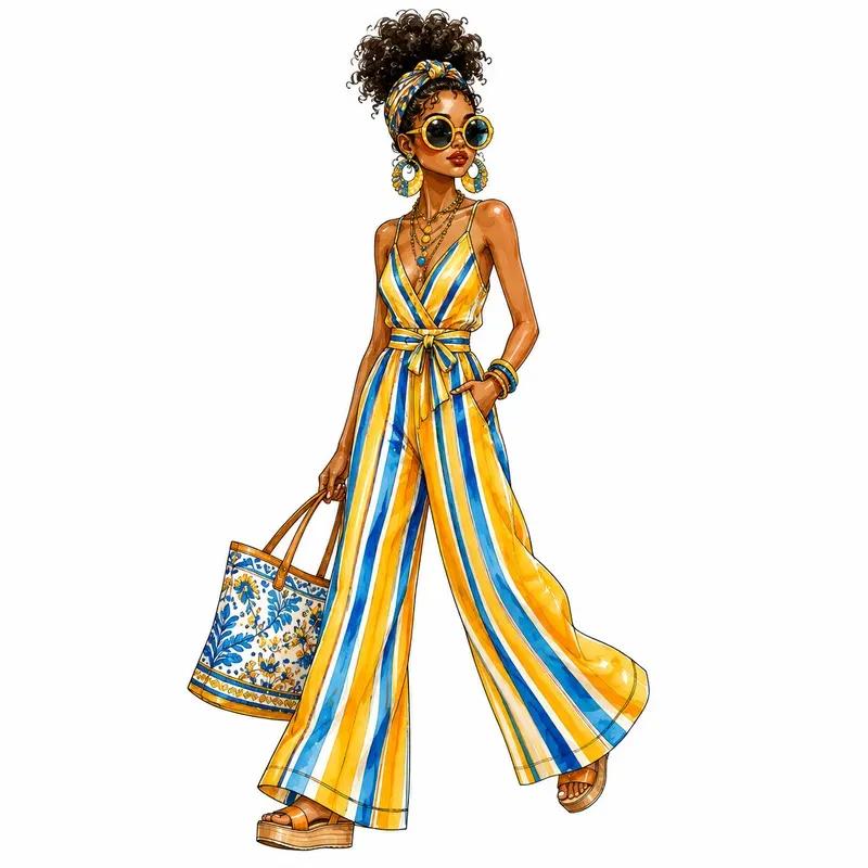 Chic Boho Fashion Doll Cliparts