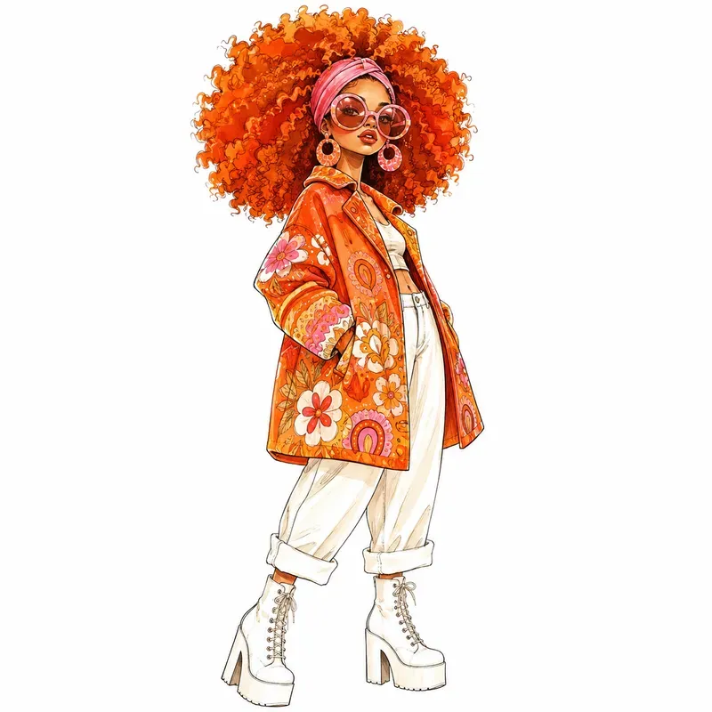 Chic Boho Fashion Doll Cliparts