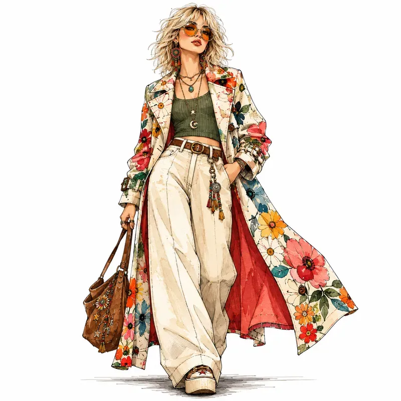 Chic Boho Fashion Doll Cliparts