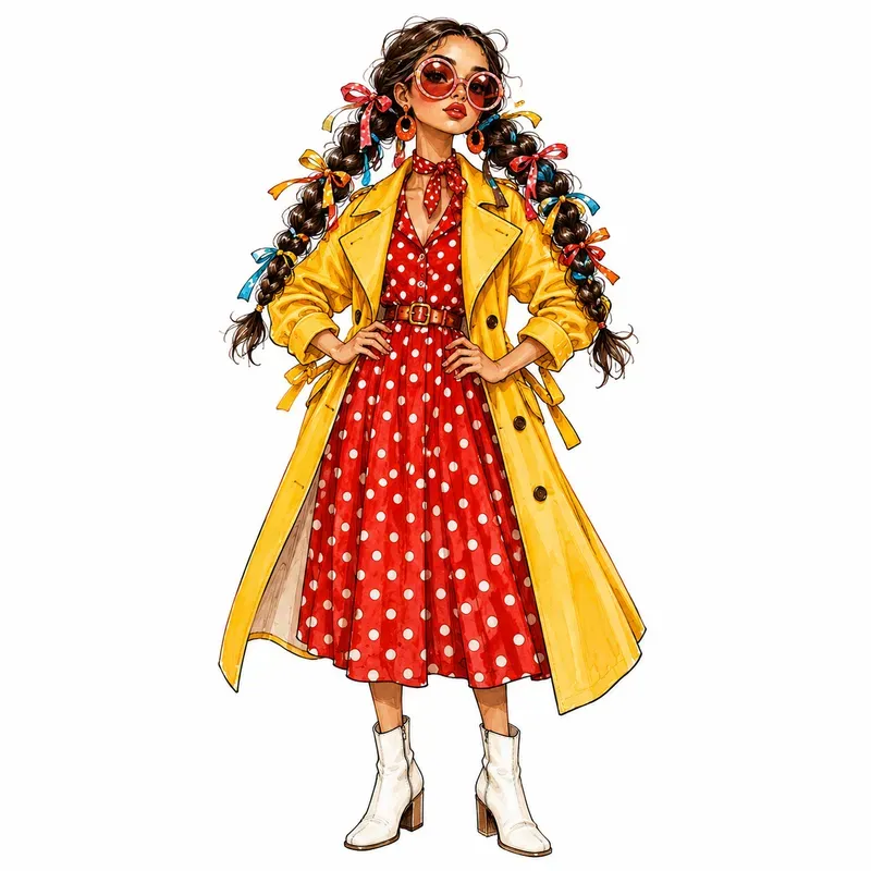 Chic Boho Fashion Doll Cliparts