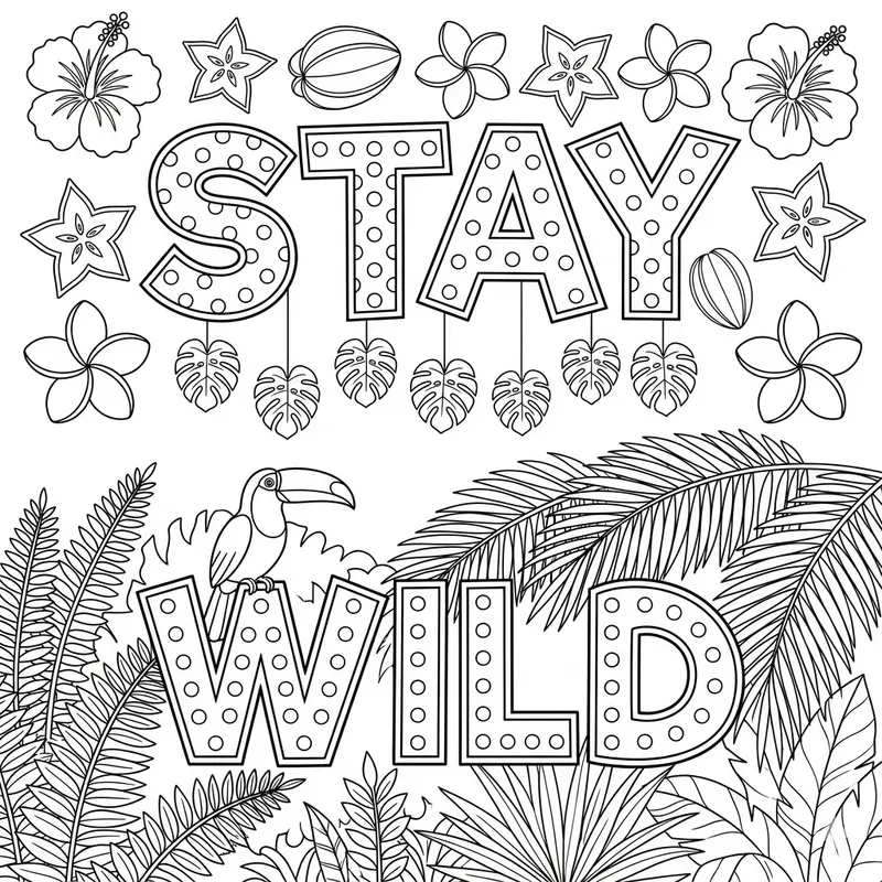 Clean Line Word Art Coloring