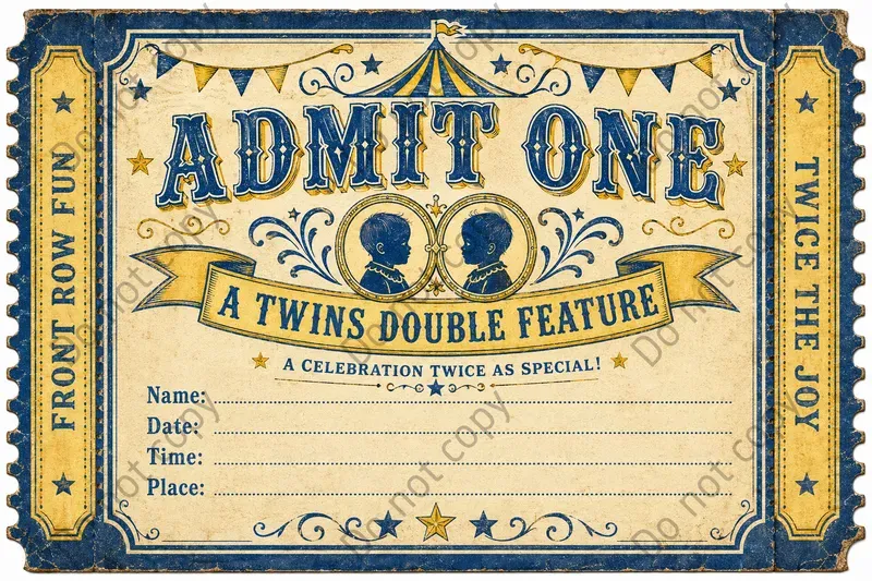 Circus Ticket Invitation Cards