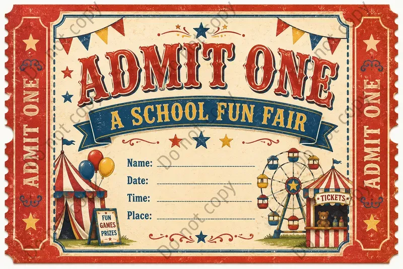 Circus Ticket Invitation Cards