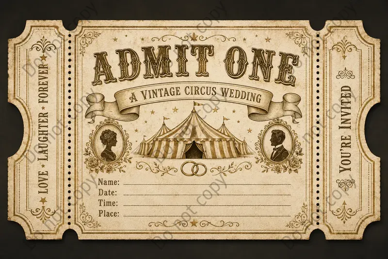 Circus Ticket Invitation Cards