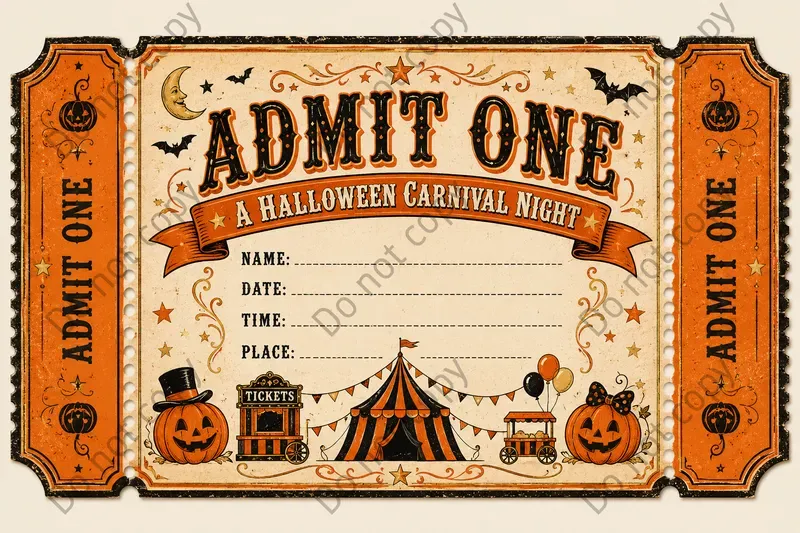 Circus Ticket Invitation Cards