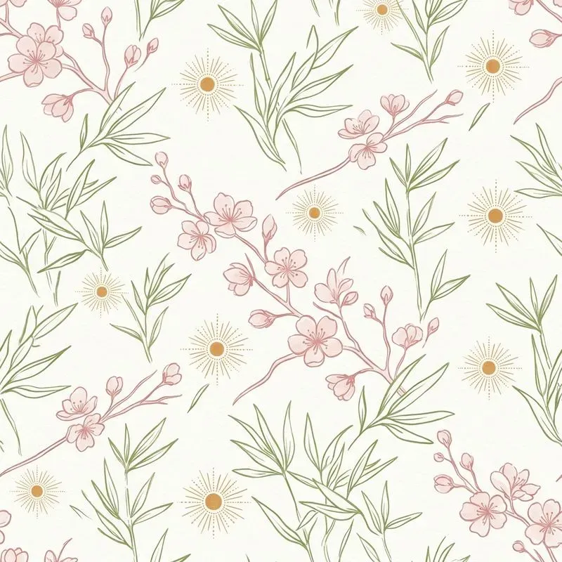 Seamless Boho Floral Pattern Art