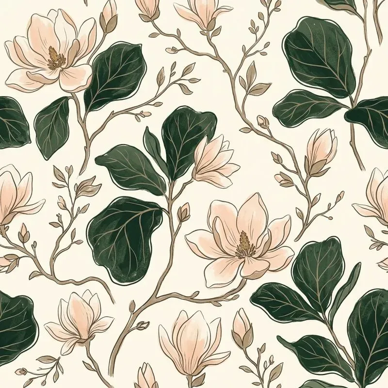 Seamless Boho Floral Pattern Art