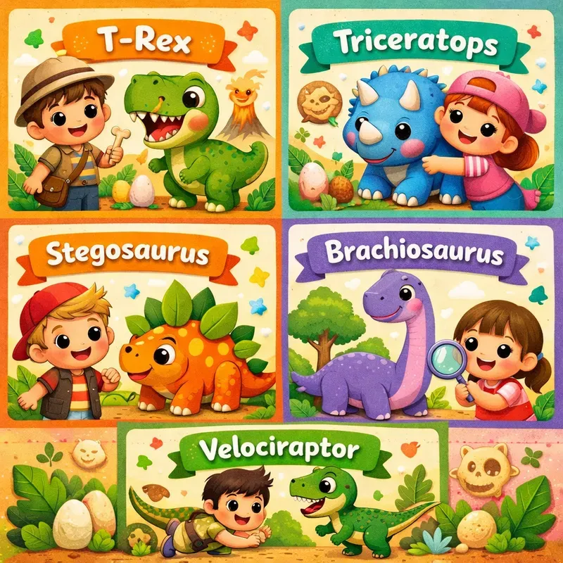 Cute Dinosaur Kids Poster Packs