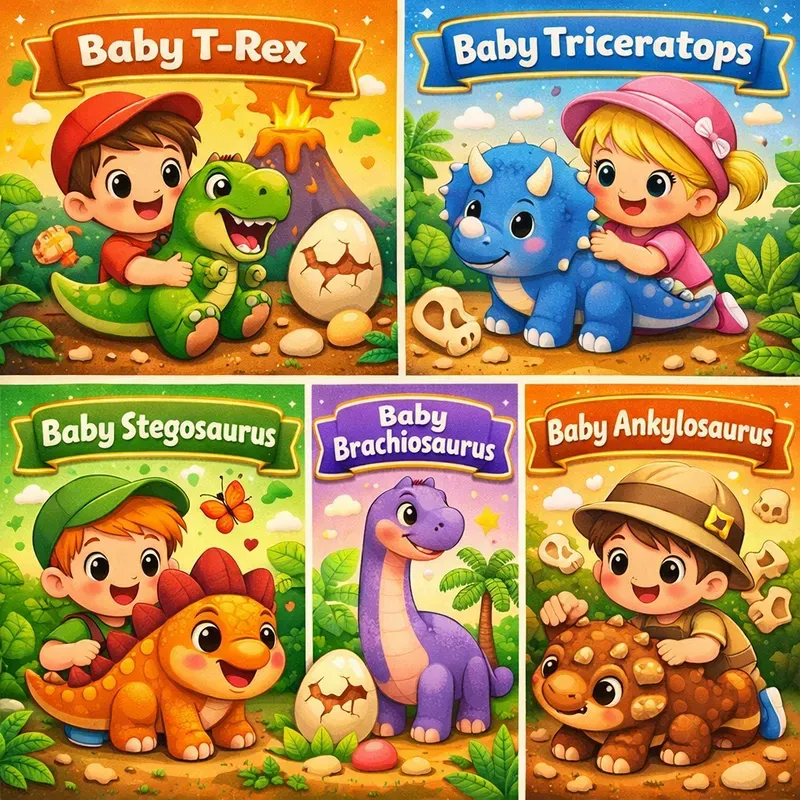 Cute Dinosaur Kids Poster Packs
