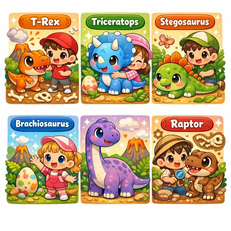 Cute Dinosaur Kids Poster Packs