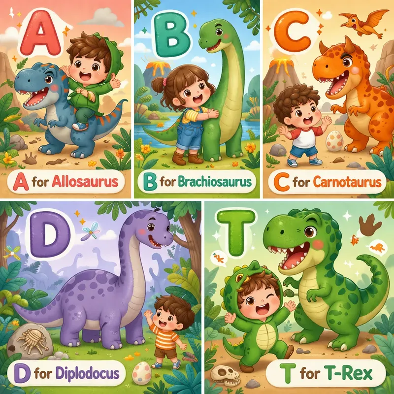 Cute Dinosaur Kids Poster Packs