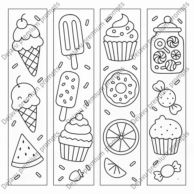 Summer Vibes Bookmark Coloring Pages