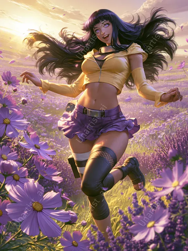 Female Anime Flower Field Portraits