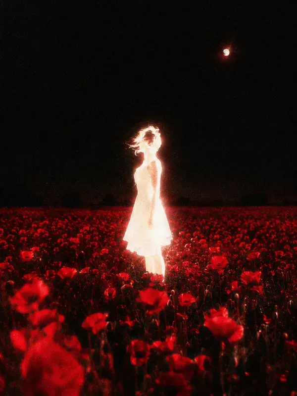 Ethereal Red Overexposed Photography