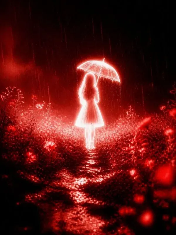 Ethereal Red Overexposed Photography