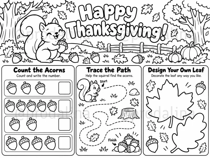 Thanksgiving Kids Activity Placemats