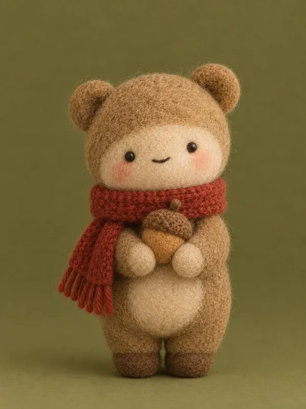 Cute Felted Olive Wool Characters