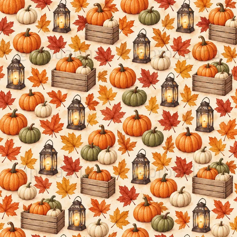 Cozy Fall Backyard Seamless Patterns