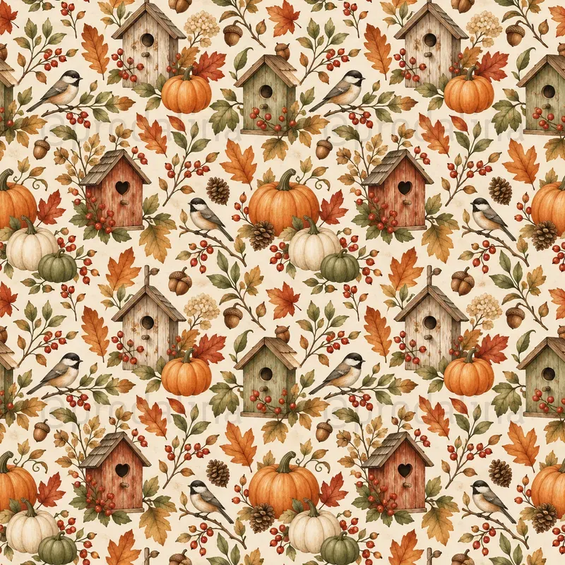 Cozy Fall Backyard Seamless Patterns