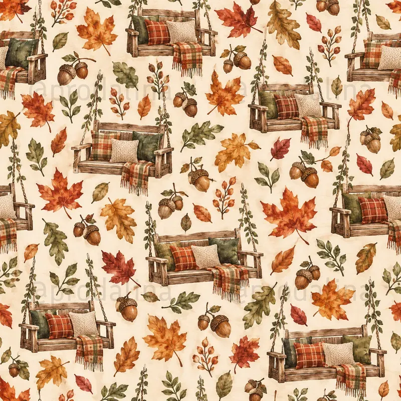 Cozy Fall Backyard Seamless Patterns