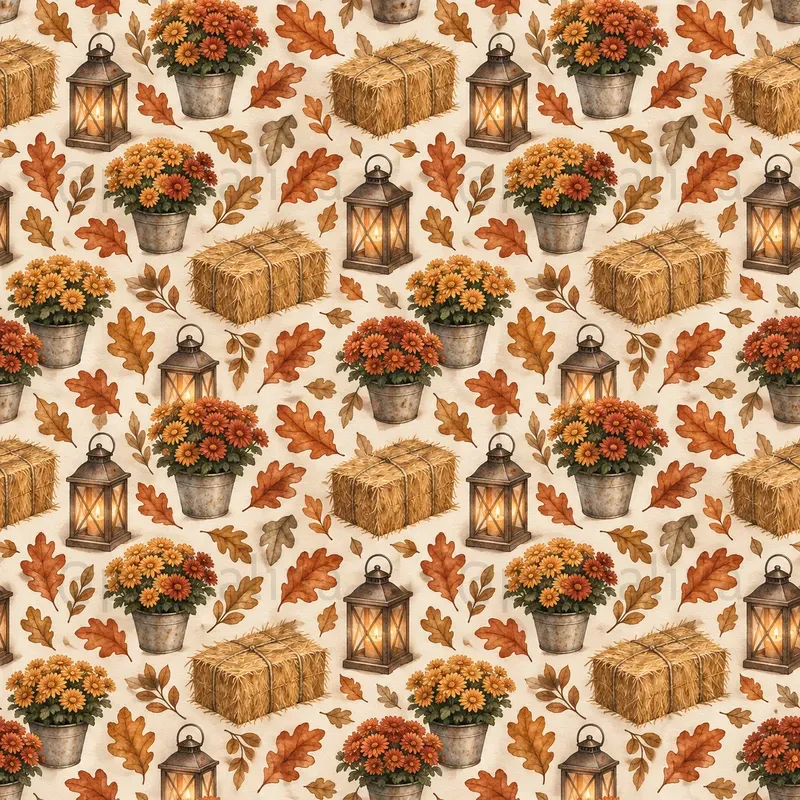 Cozy Fall Backyard Seamless Patterns