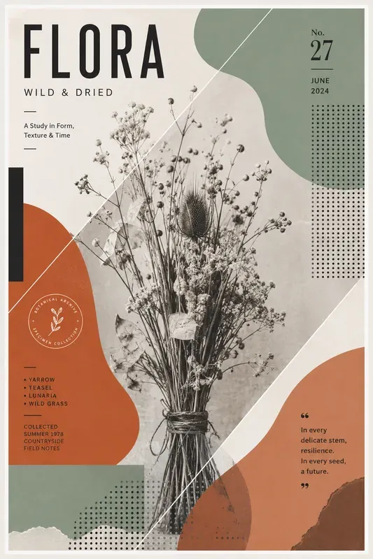 Retro Mixed Media Collage Posters