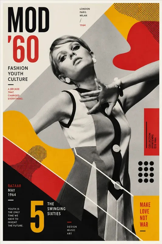 Retro Mixed Media Collage Posters