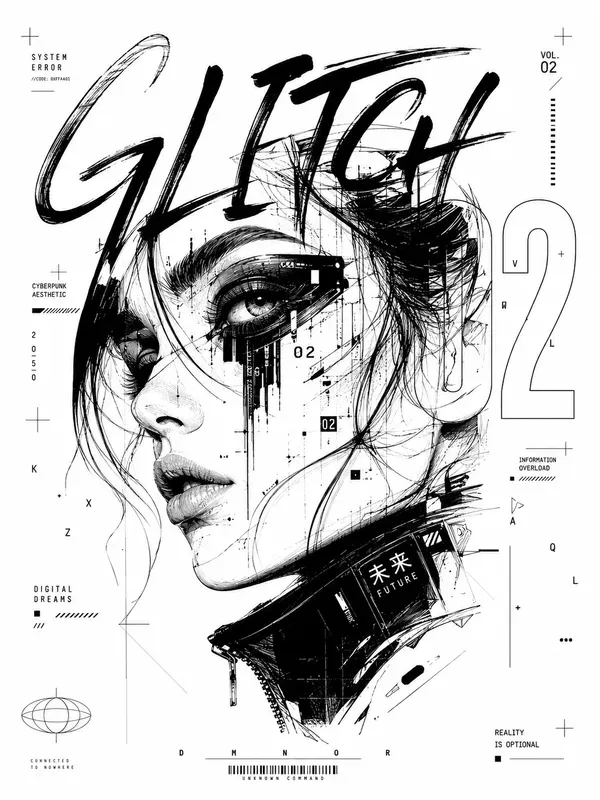 Abstract Editorial Face Typographies