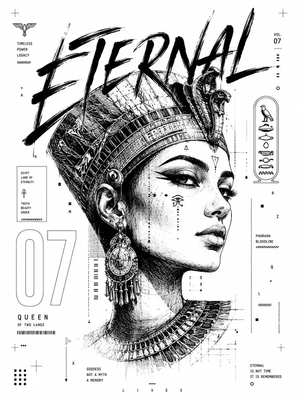 Abstract Editorial Face Typographies