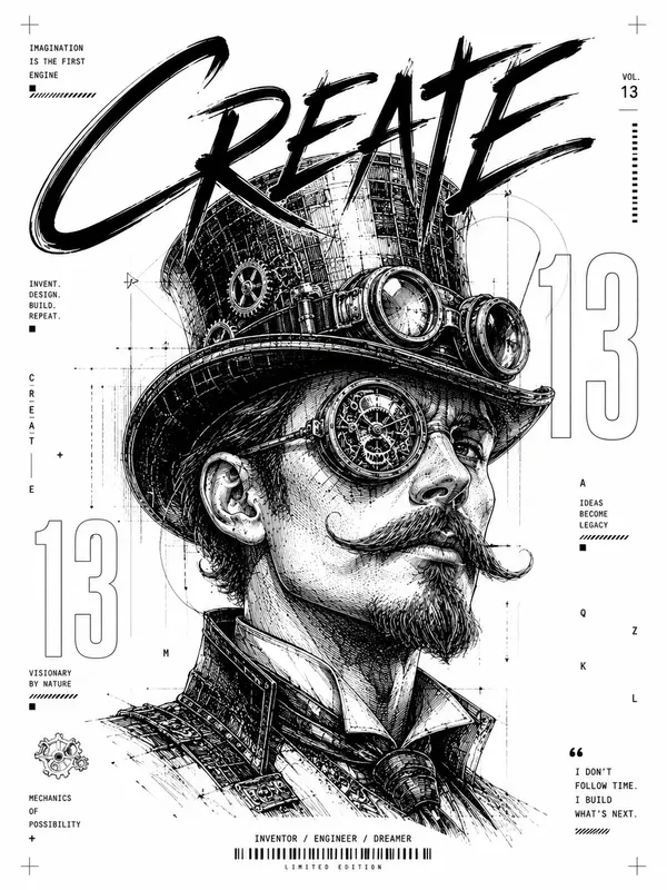 Abstract Editorial Face Typographies