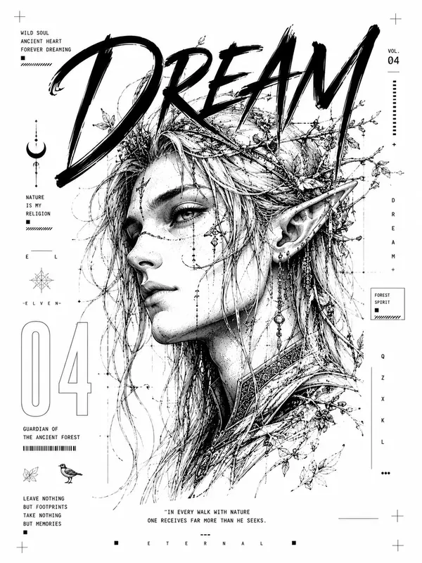 Abstract Editorial Face Typographies