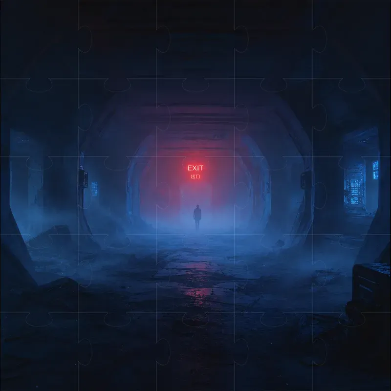 Blue Fog Red Neon Scifi Stills
