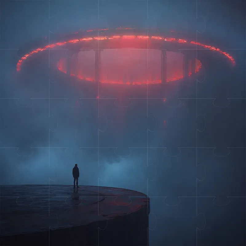 Blue Fog Red Neon Scifi Stills