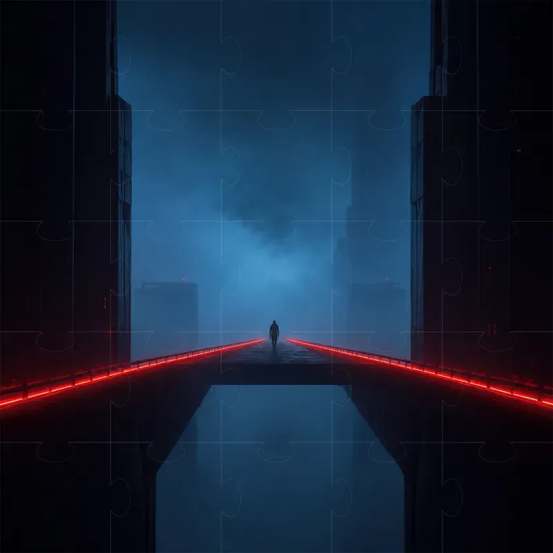 Blue Fog Red Neon Scifi Stills