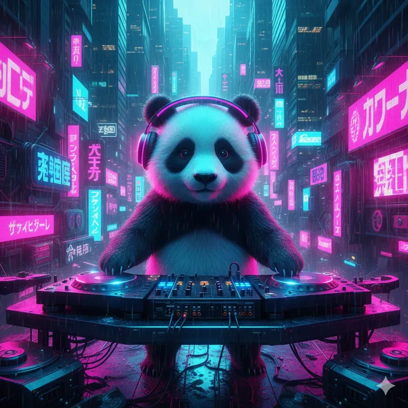 Cyberpunk Animal Dj Synthwave Beats