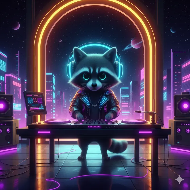 Cyberpunk Animal Dj Synthwave Beats