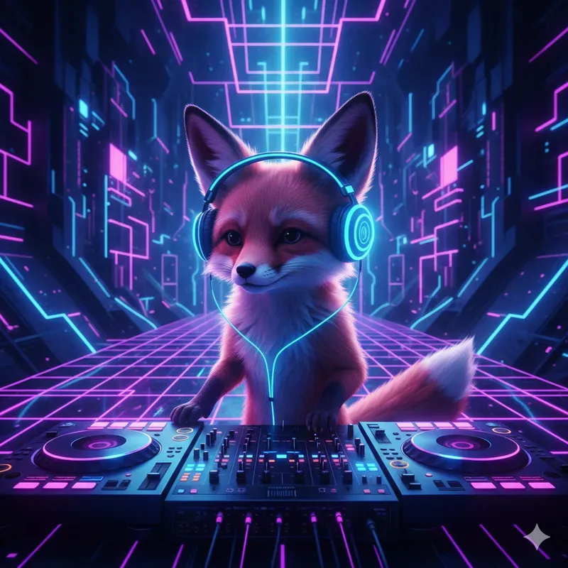 Cyberpunk Animal Dj Synthwave Beats