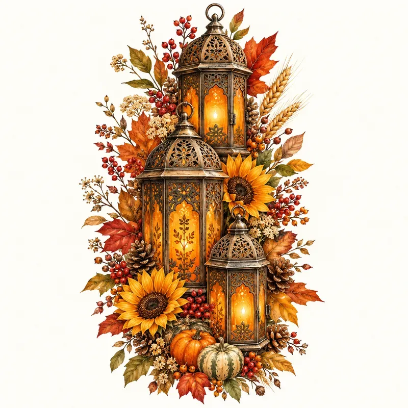 Ornate Autumn Folk Art