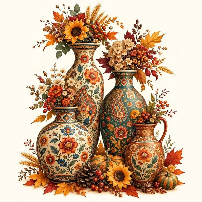 Ornate Autumn Folk Art