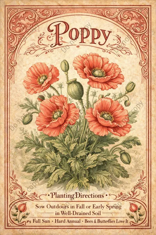 Vintage Botanical Seed Packet Art