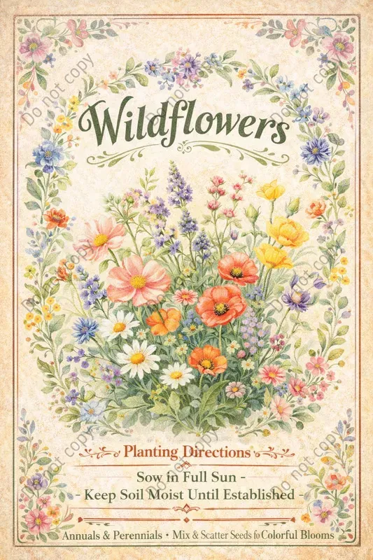 Vintage Botanical Seed Packet Art
