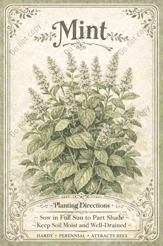 Vintage Botanical Seed Packet Art