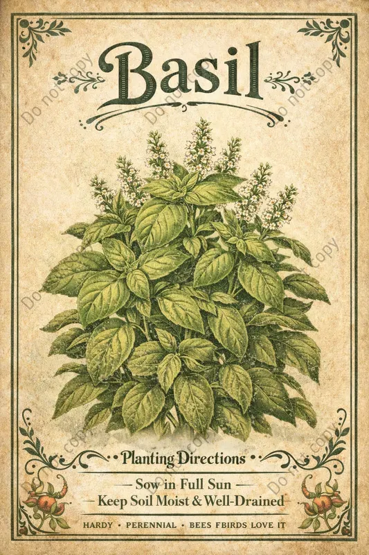 Vintage Botanical Seed Packet Art