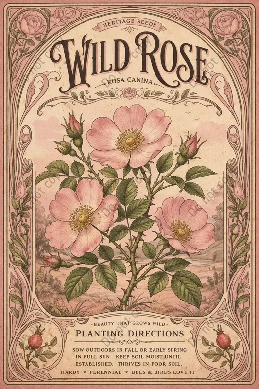 Vintage Botanical Seed Packet Art