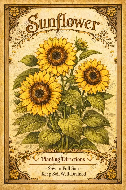 Vintage Botanical Seed Packet Art