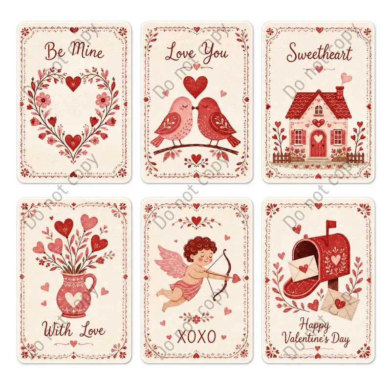 Vintage Folk Holiday Card Sets