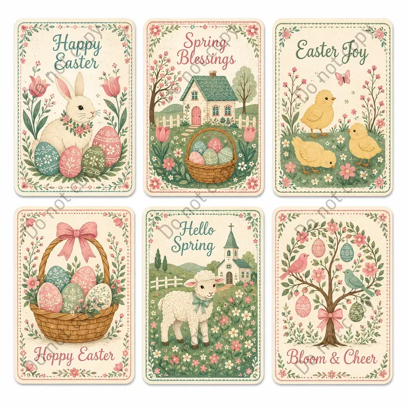 Vintage Folk Holiday Card Sets