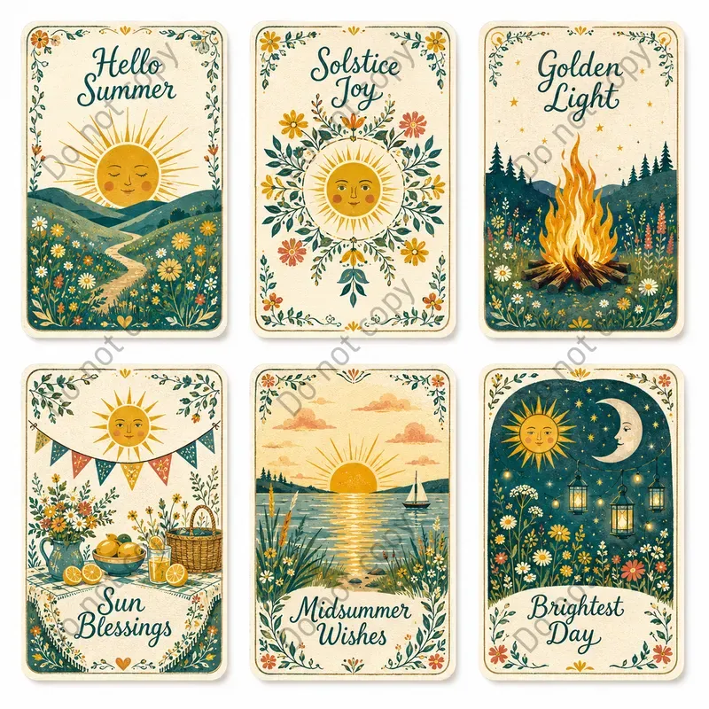 Vintage Folk Holiday Card Sets